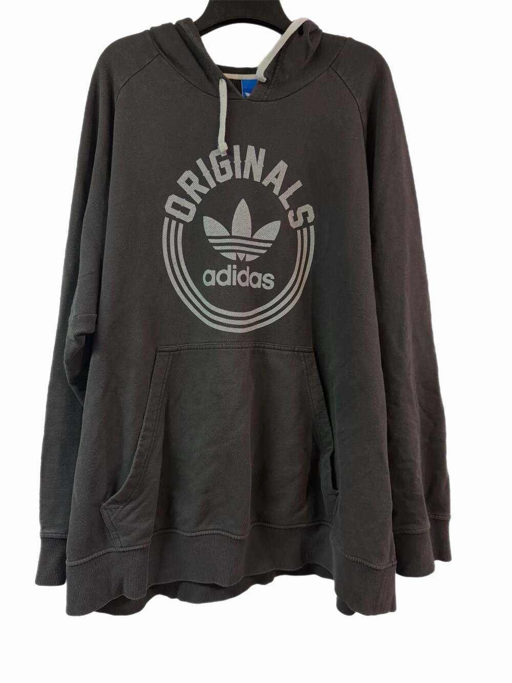 3XL Men's Adidas Originals Hoodie Black Trefoil Logo Graphic Sweatshirt